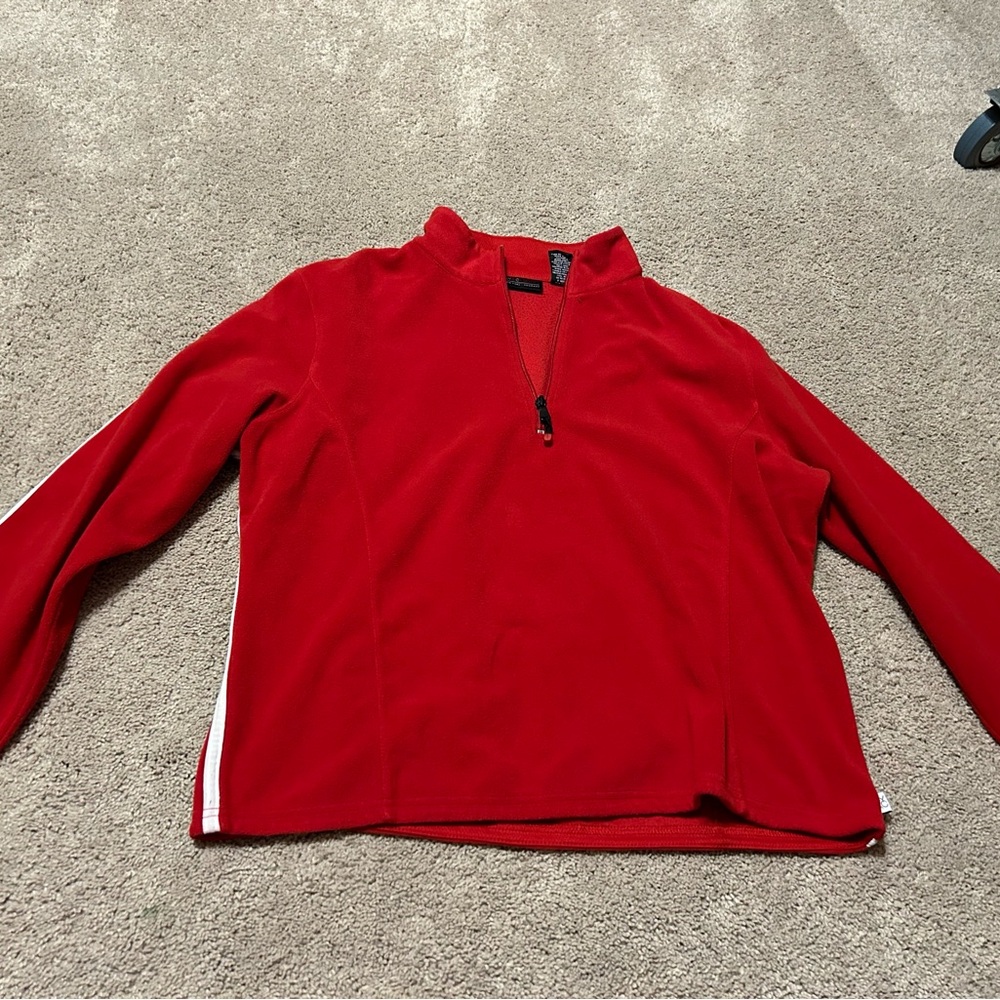 New York and company Quarter zip red and white jacket